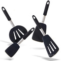Silicone Turner Spatula Set Resistant  Rubber Kitchen Cooking Utensil Egg Turners Pancake Flipper